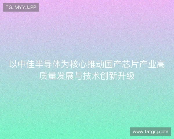 以中佳半导体为核心推动国产芯片产业高质量发展与技术创新升级